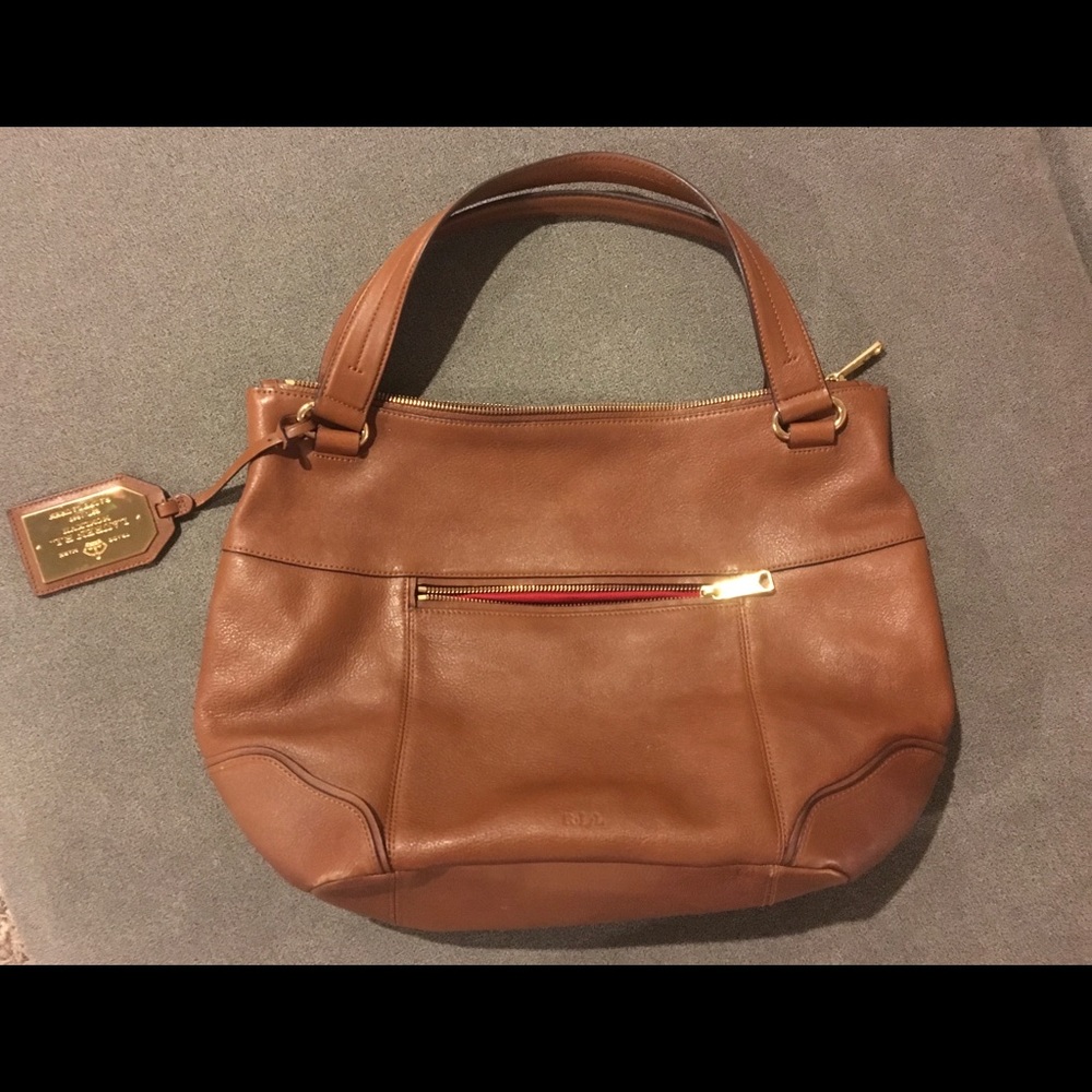 Cognac Ralph Lauren medium-large handbag